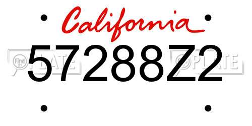 57288Z2 California License Plate