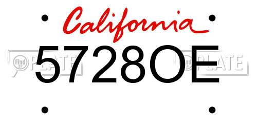 5728OE California License Plate