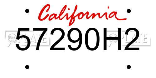 57290H2 California License Plate