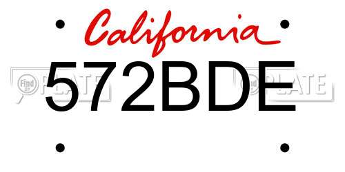 572BDE California License Plate