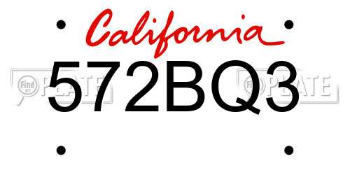572BQ3 California License Plate