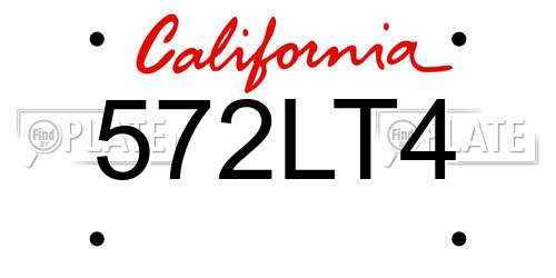 572LT4 California License Plate