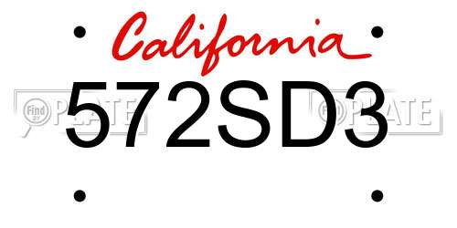 572SD3 California License Plate