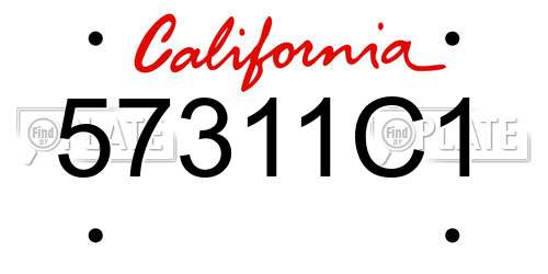 57311C1 California License Plate