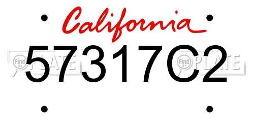 57317C2 California License Plate