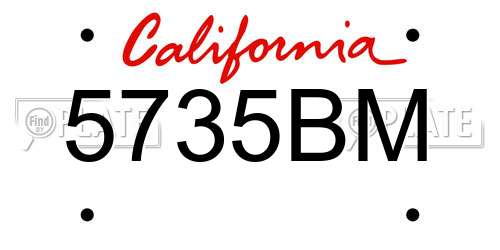 5735BM California License Plate