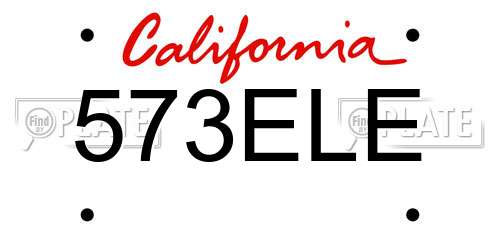573ELE California License Plate