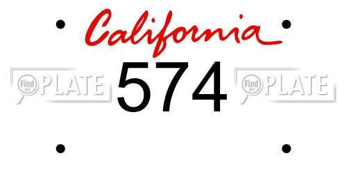 574 California License Plate