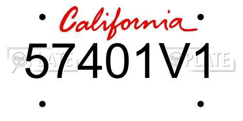 57401V1 California License Plate