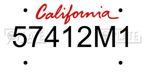 57412M1 California License Plate