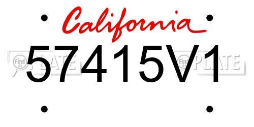 57415V1 California License Plate