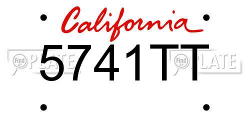 5741TT California License Plate