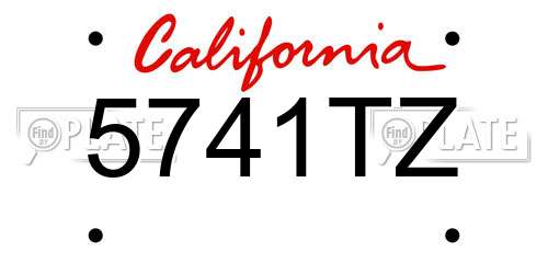 5741TZ California License Plate
