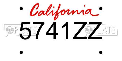 5741ZZ California License Plate
