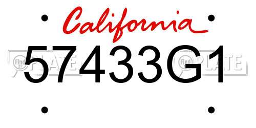 57433G1 California License Plate
