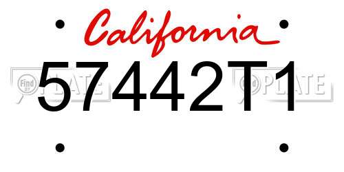 57442T1 California License Plate