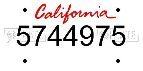 5744975 California License Plate