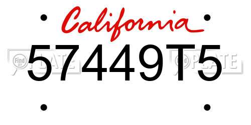 57449T5 California License Plate