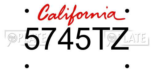 5745TZ California License Plate