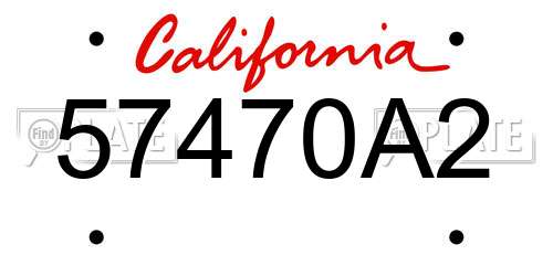 57470A2 California License Plate