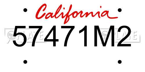 57471M2 California License Plate