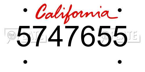5747655 California License Plate