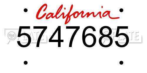 5747685 California License Plate