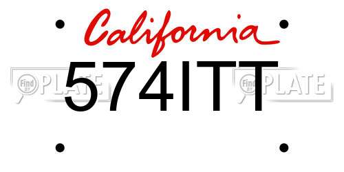 574ITT California License Plate
