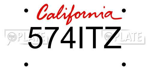 574ITZ California License Plate