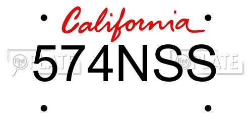 574NSS California License Plate