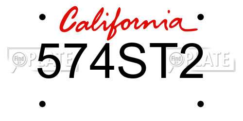 574ST2 California License Plate