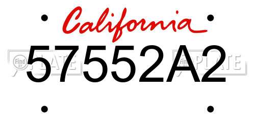 57552A2 California License Plate