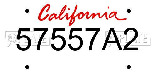 57557A2 California License Plate