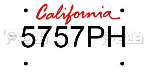 5757PH California License Plate