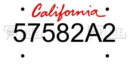 57582A2 California License Plate