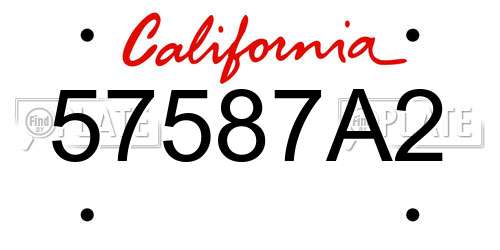 57587A2 California License Plate