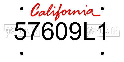 57609L1 California License Plate