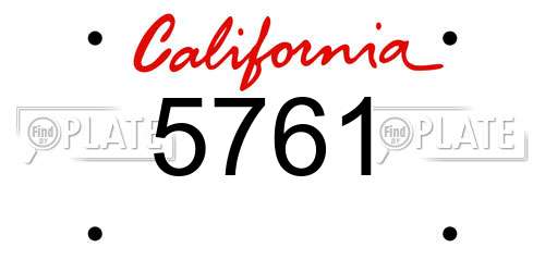 5761 California License Plate