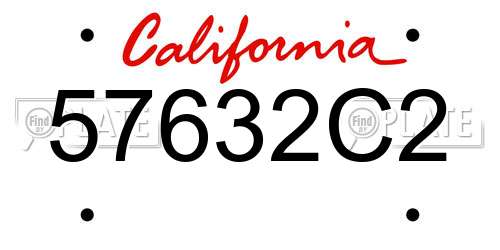 57632C2 California License Plate