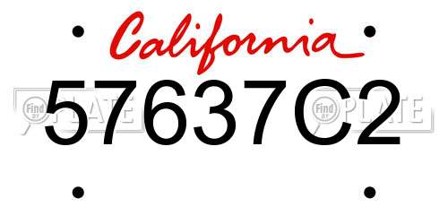 57637C2 California License Plate