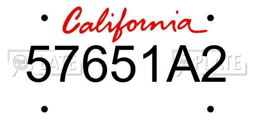 57651A2 California License Plate