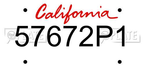 57672P1 California License Plate