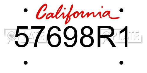 57698R1 California License Plate