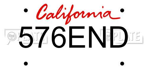 576END California License Plate