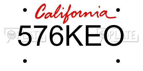 576KEO California License Plate