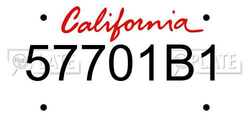 57701B1 California License Plate