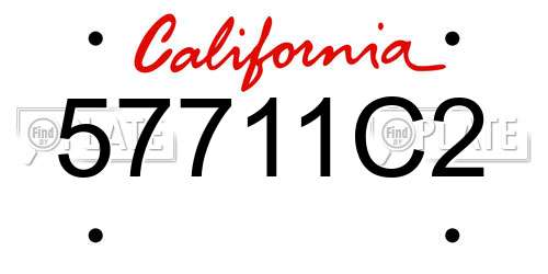 57711C2 California License Plate