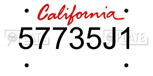 57735J1 California License Plate
