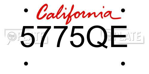 5775QE California License Plate
