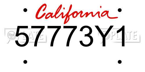 57773Y1 California License Plate